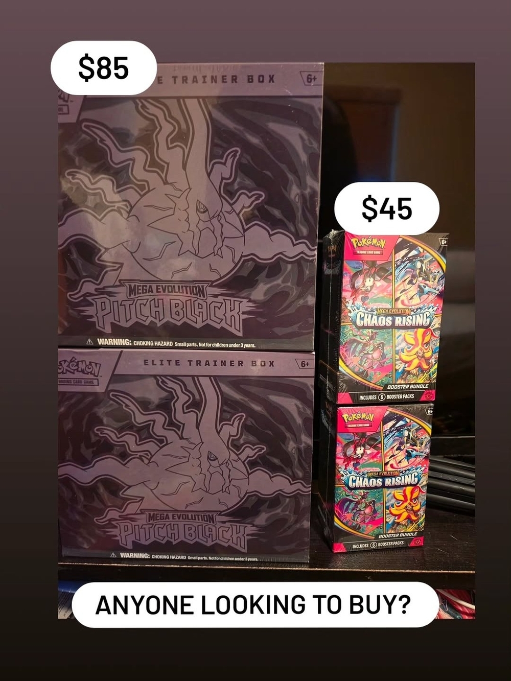 Pokemon Mega Evolution Pitch Black Elite Trainer Box - Black & Purple